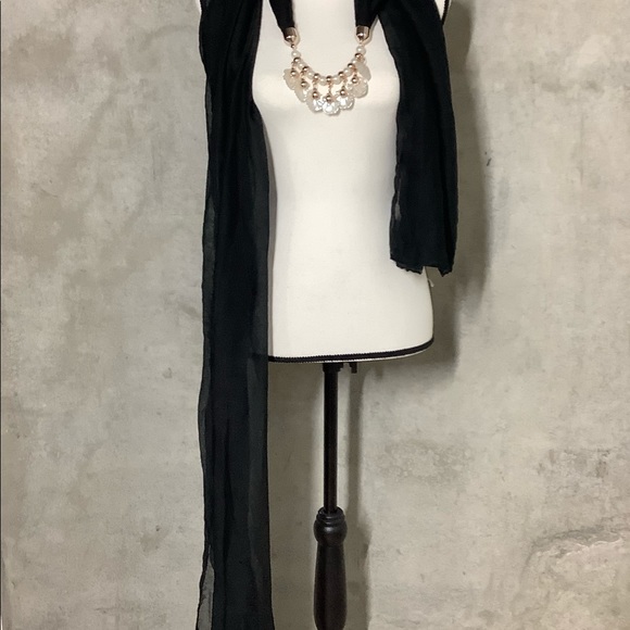 🌸 SCARF WRAP SHELL BEAD PEARL HEAD BOHO SHAWL MULTIPURPOSE BLACK BEADS INDIA - Picture 7 of 10